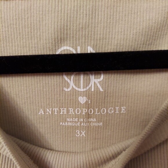 NEW Chaser Vintage Rib Snap Side Long Sleeve Drop Shoulder Pullover Light Beige - Picture 5 of 9